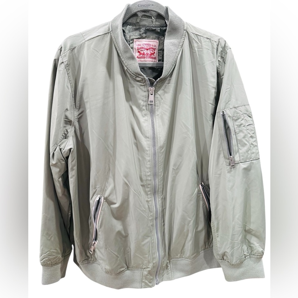 Levi's Womens Army Green Lightweight Zip-Detail Bomber Jacket Size 3X New